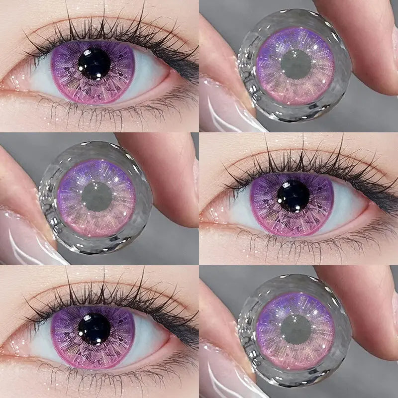 Qfdian 2pcs Diamond Cosplay Nightclub Party Contact Lenses Luxury Softlens 14.2mm