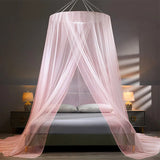 Qfdian Domed mosquito net pink girl Canopy over the bed foldable Mosquito net door baby crib anti-mosquito