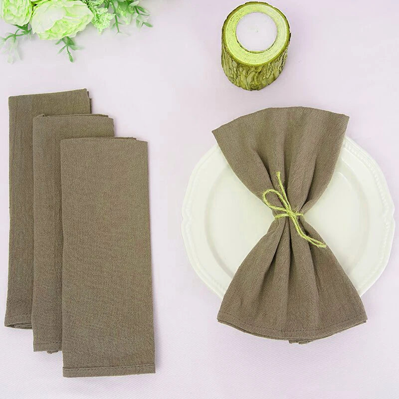 Qfdian 10PC Cloth Napkins Dark Green 30X45cm Thanksgiving Cotton Dinner Napkin for Wedding Party Baby Shower Christmas Table Decoration