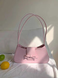 Qfdian Luxury Design All Match Y2k Aesthetic Bow Underarm Bag Women Fairy Elegant Shoulder Bags Office Lady Fashion Purses and Handbags