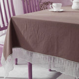 Qfdian White Lace Tablecloth French Style Meteor Shower Coffee Table Dressing Table Cover Cloth for Wedding Party Christmas Decorations