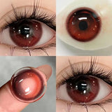 Qfdian 2Pieces Color Contact Lenses Bling Pupil Beauty Cosplay Color Circle Lens Yearly Galaxy Colour Contacts with Box
