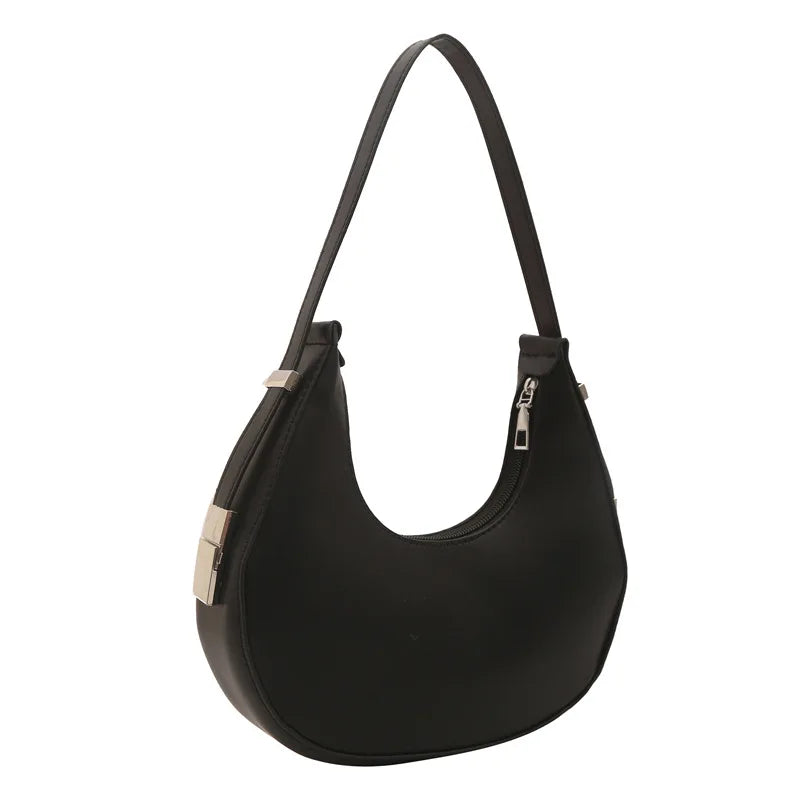Qfdian Fashion Luxury Women Underarm Bag PU Leather Hobo Shoulder Bag For Women Small Clutch Handbag Purse Ladies Travel Tote Bags