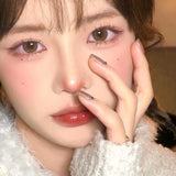 Qfdian Hazel Color Contact Lenses Softlens for Eyes Lenses Cosmetic Eyecontacts with Myopia