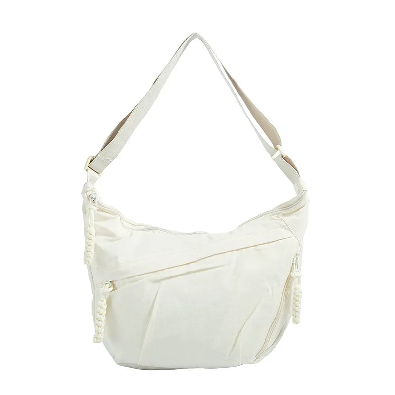 Qfdian New Women Simple All Match Shoulder Handbags Casual Solid Cargo Hobo Bag Streetwear Vintage Crossbody Bags Y2k Aesthetic