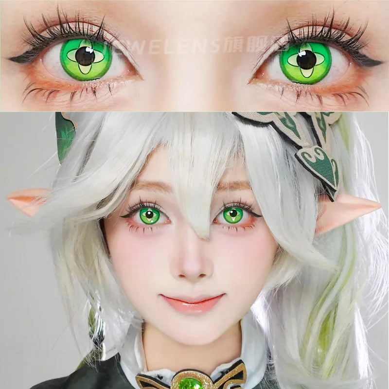 Qfdian Color Contact Lenses Halloween Circle Lens Yearly Genshin Nahida Hutao Mavuika Cosplay