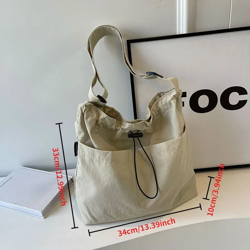 Qfdian Tote bag Large capacity crossbody all-in-one single-shoulder class commuter bag