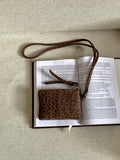 Qfdian Vintage Harajuku Mini Handbags Personality Fashion Leopard Neck Bags Y2k Aesthetic Ins Casual Purses Women Trendy Top-Handle Bag
