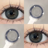 Qfdian Myopia Blue Color Contact Lenses Black Pupil 6months 1pair Cosmetic Lenses
