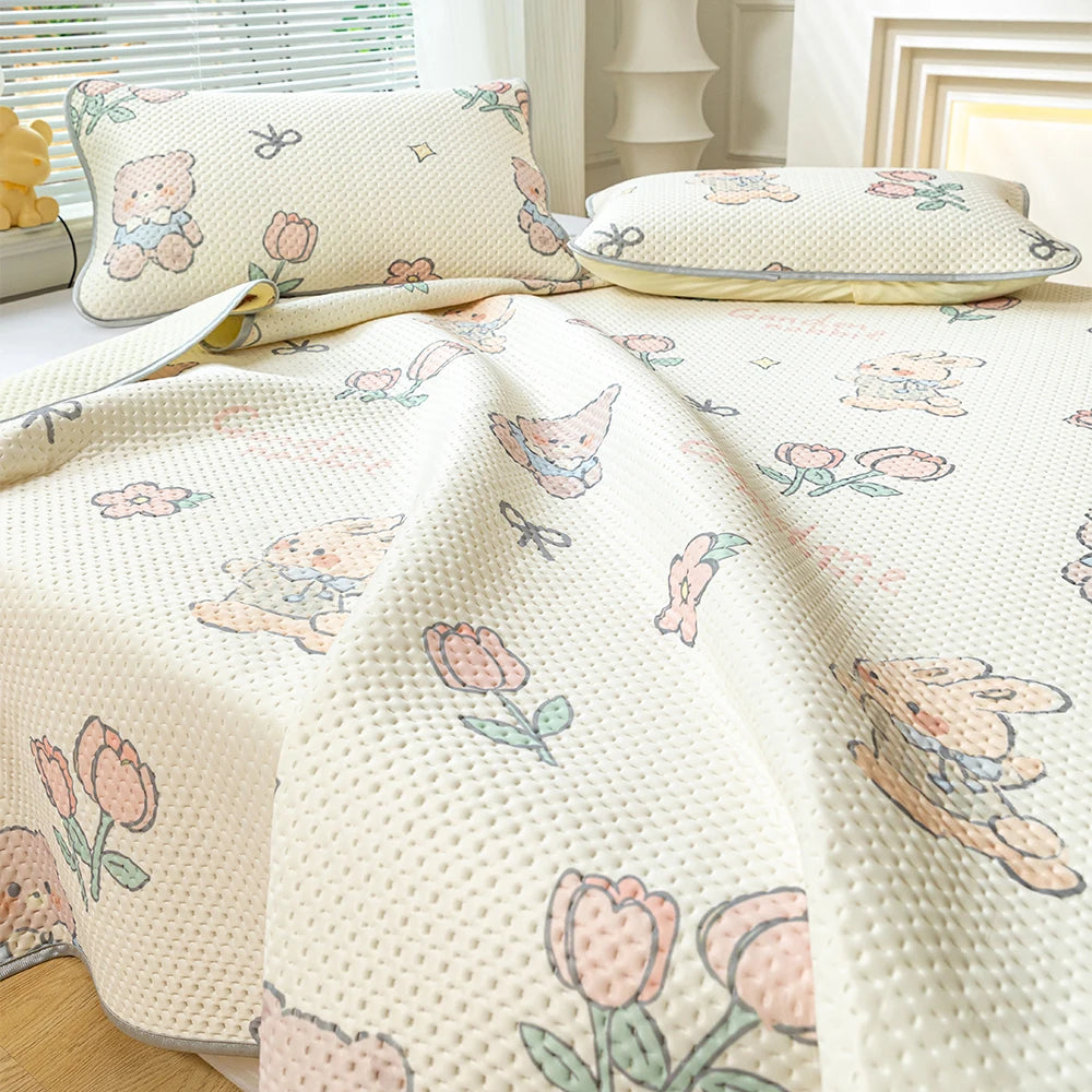 Qfdian Waterproof Breathable Quilted Mattress Protector Soft Hypoallergenic Cover Fitted Sheet Anti Mite Antibacterial