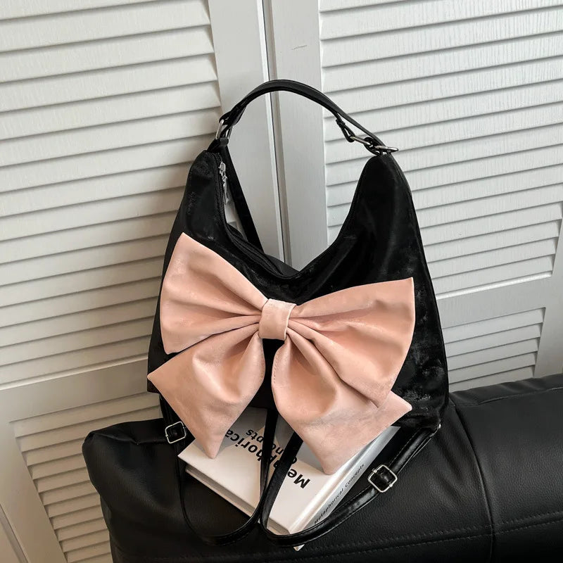 Qfdian Sweet pink commuter armpit bag for women, large capacity one bag, multi-purpose student tote bag for class