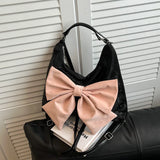 Qfdian Sweet pink commuter armpit bag for women, large capacity one bag, multi-purpose student tote bag for class