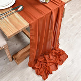 Qfdian Sage Green Chiffon Table Runner Gauze Rustic Sheer Table Decor for Romantic Bridal Baby Shower Birthday Party Wedding Decoration