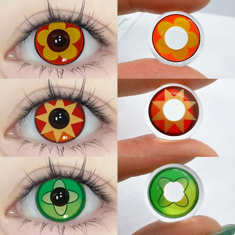 Qfdian Color Contact Lenses Halloween Circle Lens Yearly Genshin Nahida Hutao Mavuika Cosplay
