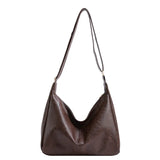 Qfdian Retro Patent Leather Shoulder Bag For Women Luxury Flap Crossbody Bag Casual Tote Bag Large Capacity Underarm Handbags And Purse