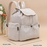 Qfdian Casual Backpack Women Large Capacity Fashion Junior High School Student Pleat Schoolbag Cloth Bag Korean Travel Backpack