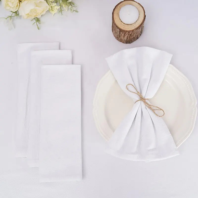 Qfdian 10PC Cloth Napkins Dark Green 30X45cm Thanksgiving Cotton Dinner Napkin for Wedding Party Baby Shower Christmas Table Decoration