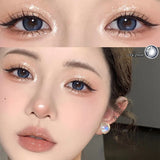 Qfdian Myopia Blue Color Contact Lenses Black Pupil 6months 1pair Cosmetic Lenses