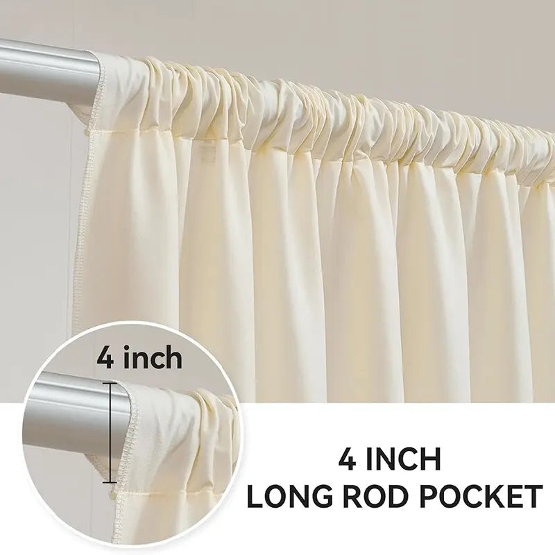Qfdian 2 Panels Ivory Backdrop Curtains Thick Wrinkle Resistant Polyester Wedding Drapes for Birthday Photography Party Home Decoration