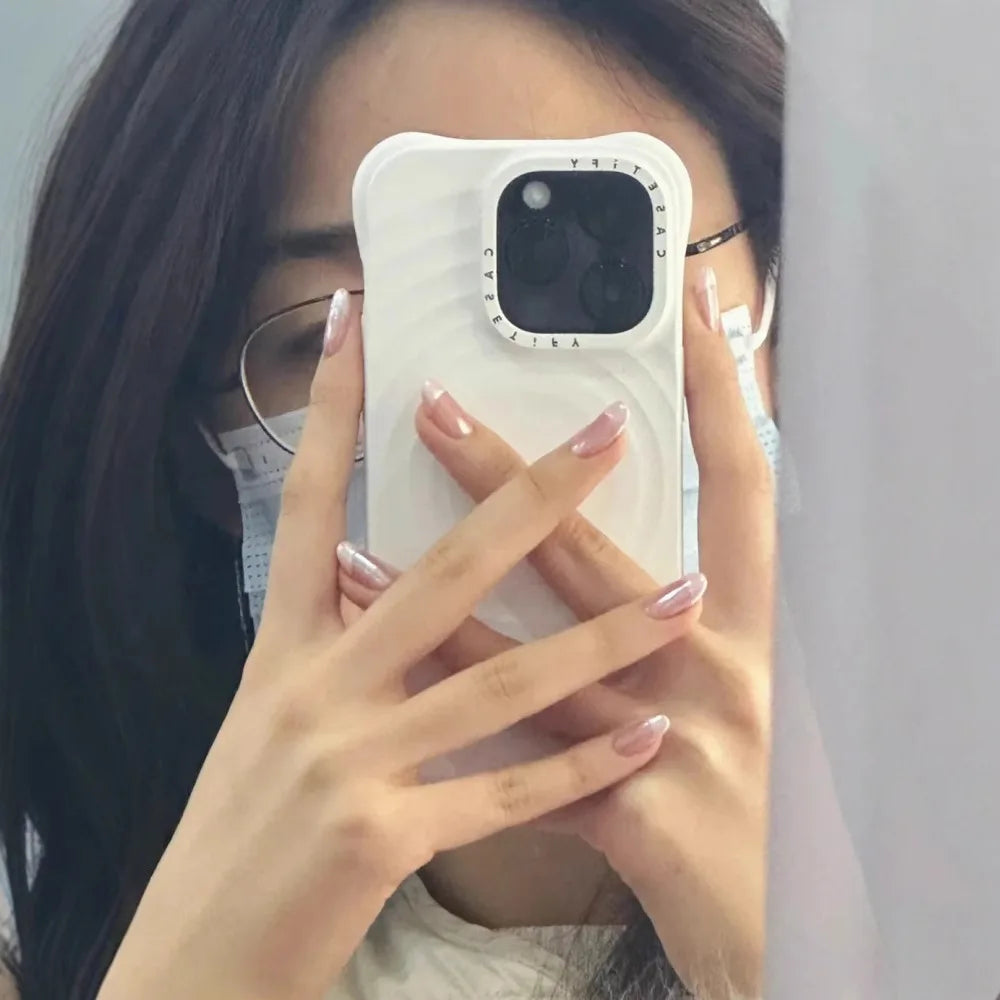 Qfdian 10Pcs Hot Sale New Handmade Press on Nails Pink French Oval False Nails Artificial Wearable Manicure Nail Tips Art