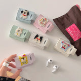 Qfdian Cute cartoon embroidery leather earphone case for apple airpods pro pro2nd 3 pure color summer charing box cover for airpod 1 2