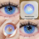 Qfdian 2pcs Diamond Cosplay Nightclub Party Contact Lenses Luxury Softlens 14.2mm