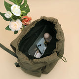 Qfdian Casual Backpack Women Large Capacity Fashion Junior High School Student Pleat Schoolbag Cloth Bag Korean Travel Backpack