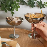 Qfdian 2025 New Stainless Steel Goblet Cup Ice Cream Dessert Salad Bowl Fruit Plate Snack Dish KTV Bar Supplies