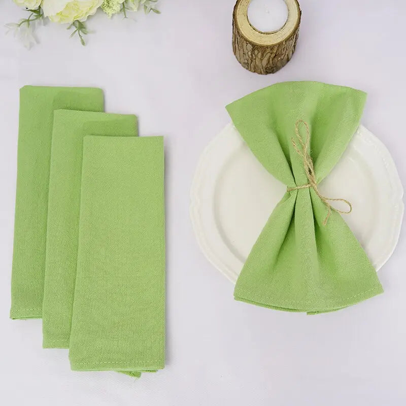 Qfdian 10PC Cloth Napkins Dark Green 30X45cm Thanksgiving Cotton Dinner Napkin for Wedding Party Baby Shower Christmas Table Decoration