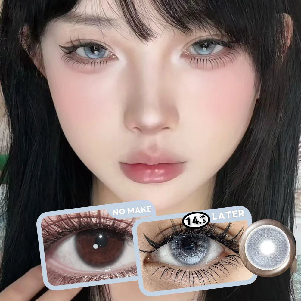 Qfdian 1pair Color Contact Lenses Softlens for Eyes Lenses Cosmetic Eyecontacts