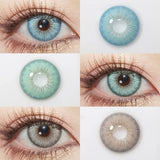 Qfdian 1pair Gray Color Contact Lenses Softlens for Eyes Lenses Cosmetic Eyecontacts Yearly Use
