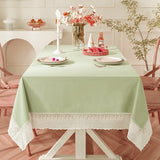 Qfdian White Lace Tablecloth French Style Meteor Shower Coffee Table Dressing Table Cover Cloth for Wedding Party Christmas Decorations