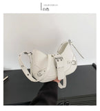 Qfdian Fashion Armpit Bag For Women New Y2K Underarm Bags Solid Color Crescent Shoulder Bag High Quality Crossbody Phone Pouch