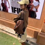 Qfdian Japanese Casual All Match Women Handbags Streetwear Vintage Y2k Aesthetic Shoulder Bag Fashion Ins Trendy Grunge Crossbody Bags