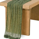 Qfdian 3pcs White Cheesecloth Table Runner Boho Gauze Cheese Cloth for Wedding Bridal Baby Shower Birthday Party Cake Table Decorations