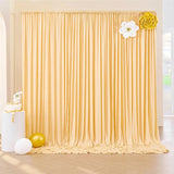 Qfdian White Backdrop Curtain Wedding Wrinkle Free Drapes for Baby Shower Bridal Birthday Party Photo Photography Background Decoration