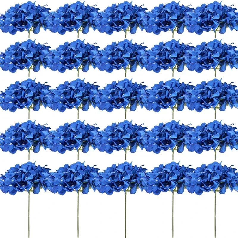 Qfdian 25PCS Hydrangea Artificial Flowers  Silk Hydrangea Heads Flowers for DIY Wedding Centerpiece Home Party Decoration