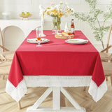 Qfdian White Lace Tablecloth French Style Meteor Shower Coffee Table Dressing Table Cover Cloth for Wedding Party Christmas Decorations