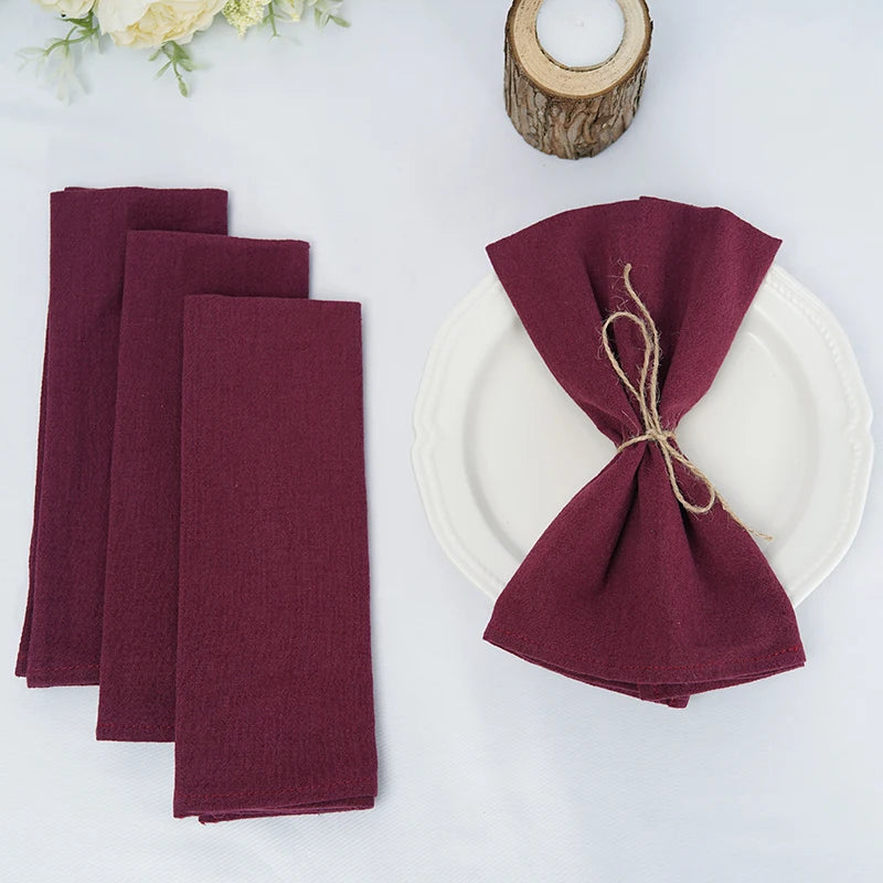 Qfdian 10PC Cloth Napkins Dark Green 30X45cm Thanksgiving Cotton Dinner Napkin for Wedding Party Baby Shower Christmas Table Decoration