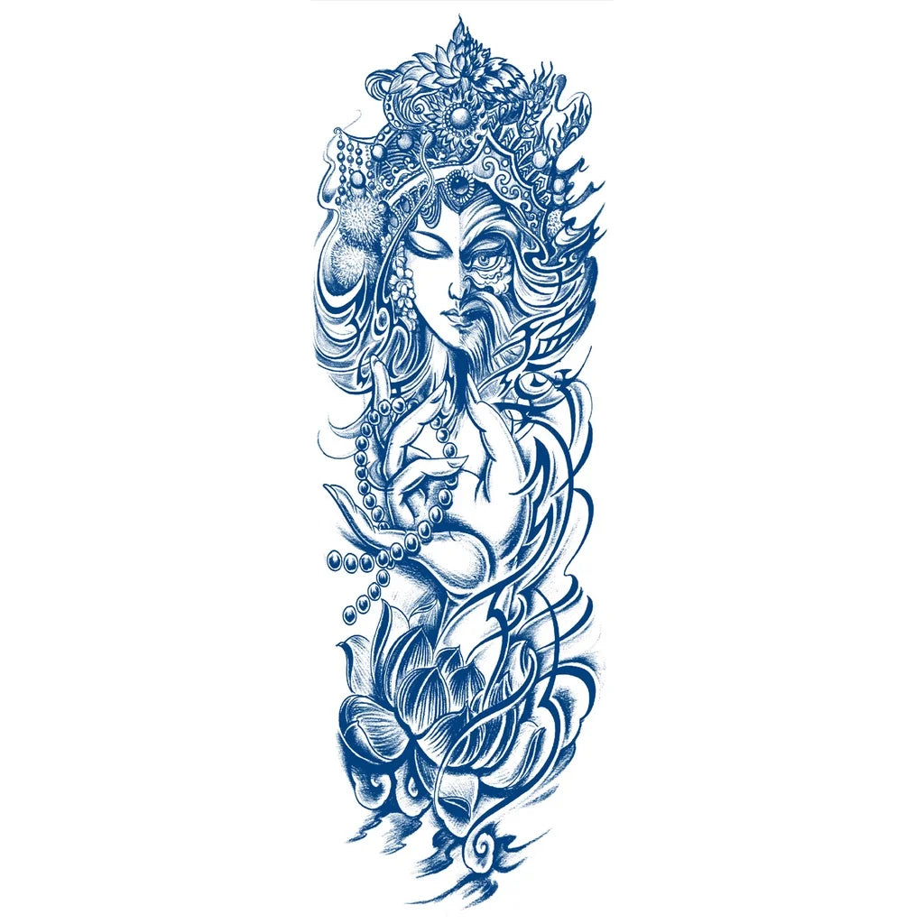 Qfdian Full Leg Arm Temporary Herbal Juice Ink Tattoo Stickers Lasting  15 Days Waterproof Tattoo  Animal  Tattoo Stickers for Men Boys