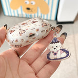 Qfdian Korea Ins Lovely Sit Dog Silicone Soft Case for AirPods 1/2/3/4 Pro 2 Wireless Bluetooth Earphone Charging Box Protection Coque