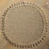 Qfdian Round Burlap Placemats Set of 4 Jute Rustic Place Mats for Dining Party Tables Heat Resistant Natural Farmhouse Table Mats Decor