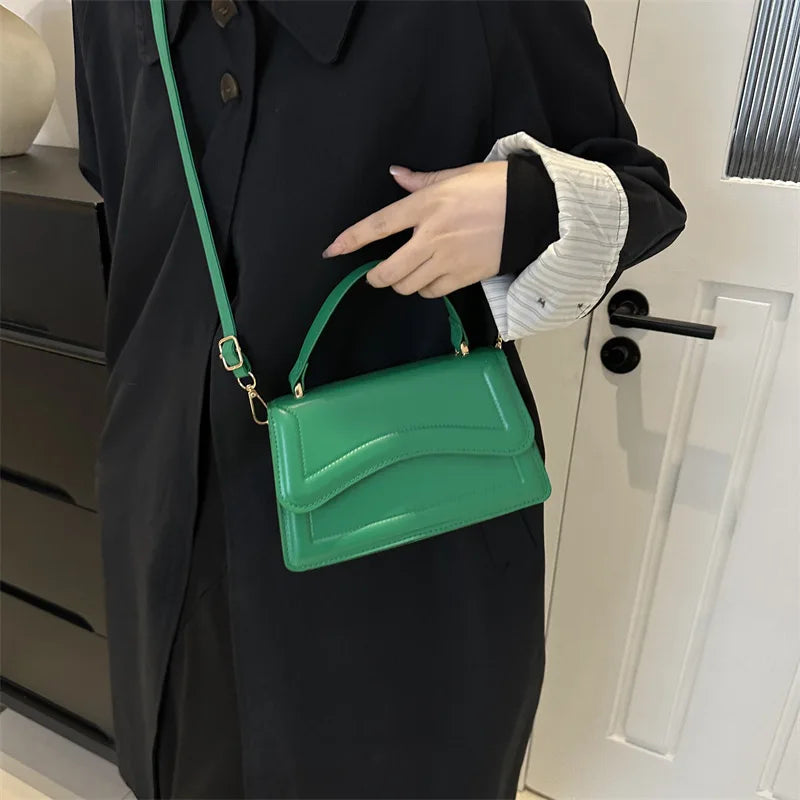 Qfdian Women Shoulder Bag Pu Leather High Quality Crossbody Bags Retro Solid Luxury Handbag Ladies Commuter Shopping Travel Purse