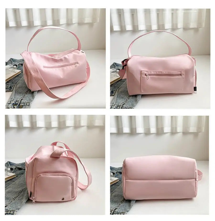 Qfdian Travel bag, women's large capacity training and fitness bag, storage crossbody backpack, adjustable shoulder strap