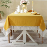 Qfdian White Lace Tablecloth French Style Meteor Shower Coffee Table Dressing Table Cover Cloth for Wedding Party Christmas Decorations