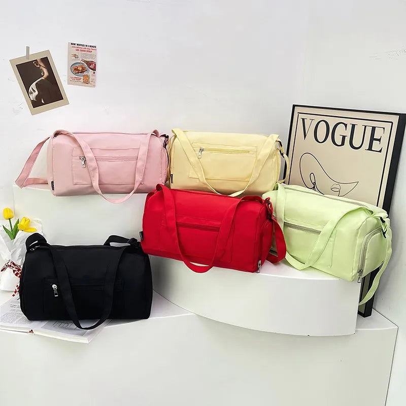 Qfdian Travel bag, women's large capacity training and fitness bag, storage crossbody backpack, adjustable shoulder strap