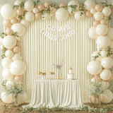 Qfdian 2 Panels Ivory Backdrop Curtains Thick Wrinkle Resistant Polyester Wedding Drapes for Birthday Photography Party Home Decoration