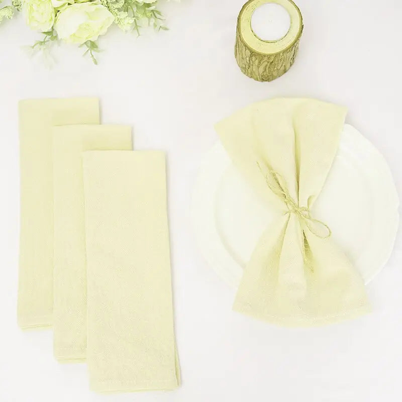 Qfdian 10PC Cloth Napkins Dark Green 30X45cm Thanksgiving Cotton Dinner Napkin for Wedding Party Baby Shower Christmas Table Decoration