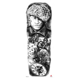 Qfdian Full Arm Tattoo Waterproof Temporary StickerCool Skull Fish Dragon Lion Clock Men Women Art Fake Sticker Glitter Style