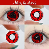 Qfdian 2Pcs/Pair Contacts Annually Red Color Contact Lenses Cosplay Halloween Eye Lenses